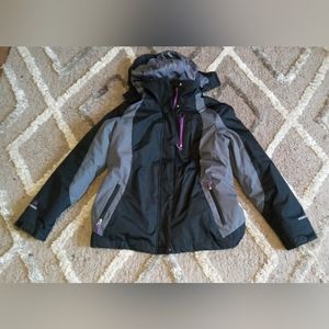 Medium Women's Free People Radiance Black Purple 3 in 1 System Ski Jacket Coat